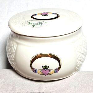 Donegal Parian China Claddagh Love Loyalty & Friendship Trinket Dish with Lid